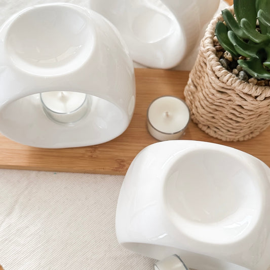 Round Glossed Ceramic Wax Melt Warmer